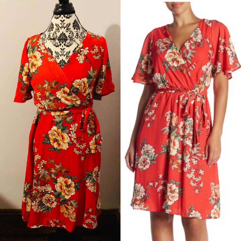 Como Vintage Midi Soft Wrap Dress. XS